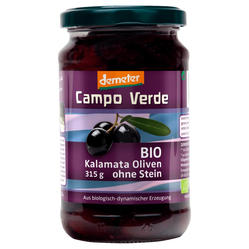 Campo Verde Bio Demeter Kalamata Oliven ohne Stein 170g